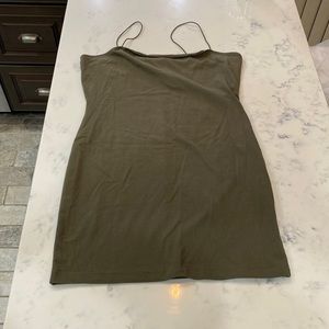 Army green bodycon dress